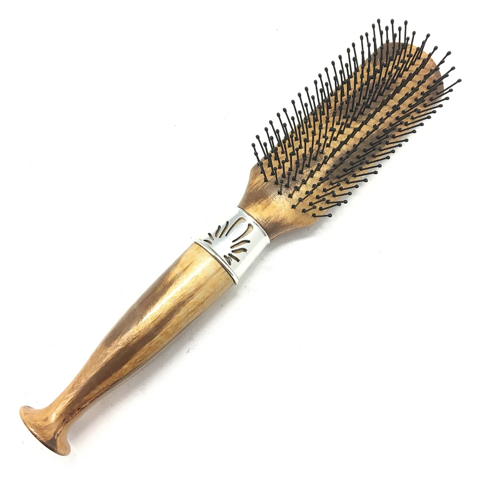 Osaki Brand Nylon Pin Vent Detangling Hair Brush Electroplated Metal Copper