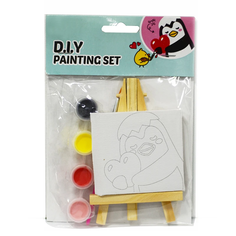 
Canvas & Easel Set Pre Stretched Mini Art Painting Party for Kids Natural Wood Finish 5000 Sets 144 Sets/ctn CN;ZHE Joyart WE16 