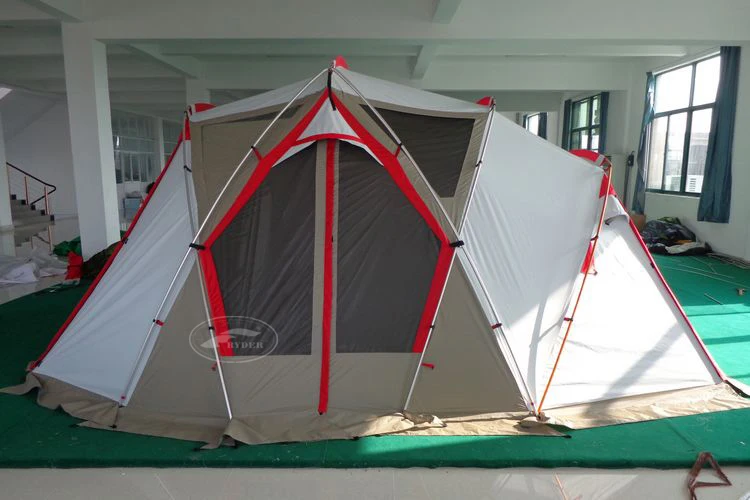 Custom Family Large 4 Season Outfitter Tent Alu Flame Retardant Aluminum Structure Waterproof Wind Resistant Cotton Binding