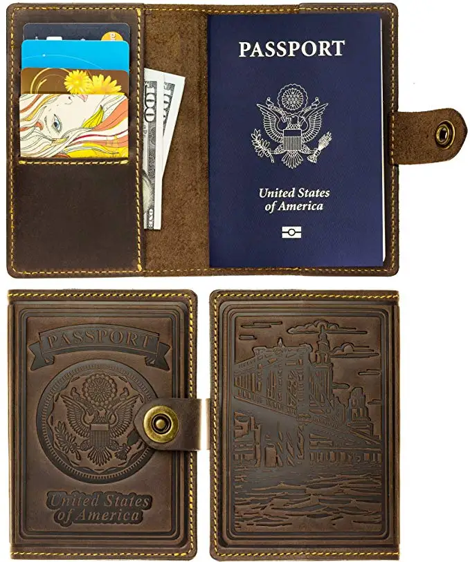 Wholesales fashion personal RFID Blocking passport cover pu leather passport travel wallet cover ID Card Wallet - Travel Case