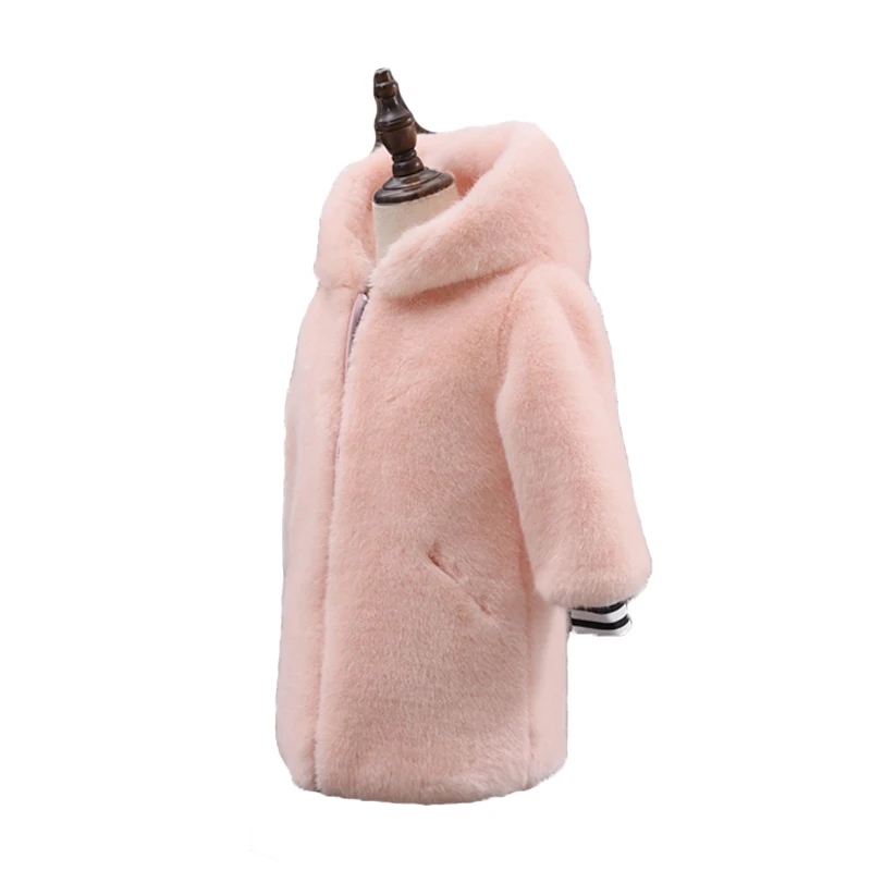 
Costume Cute Girls Hooded Long Sleeve Thicken Jacket Winter Warm Faux Fur Coat faux-furs overcame it 