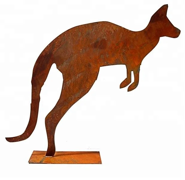 Лазерная резка corten garden art kangaroo для домашнего сада