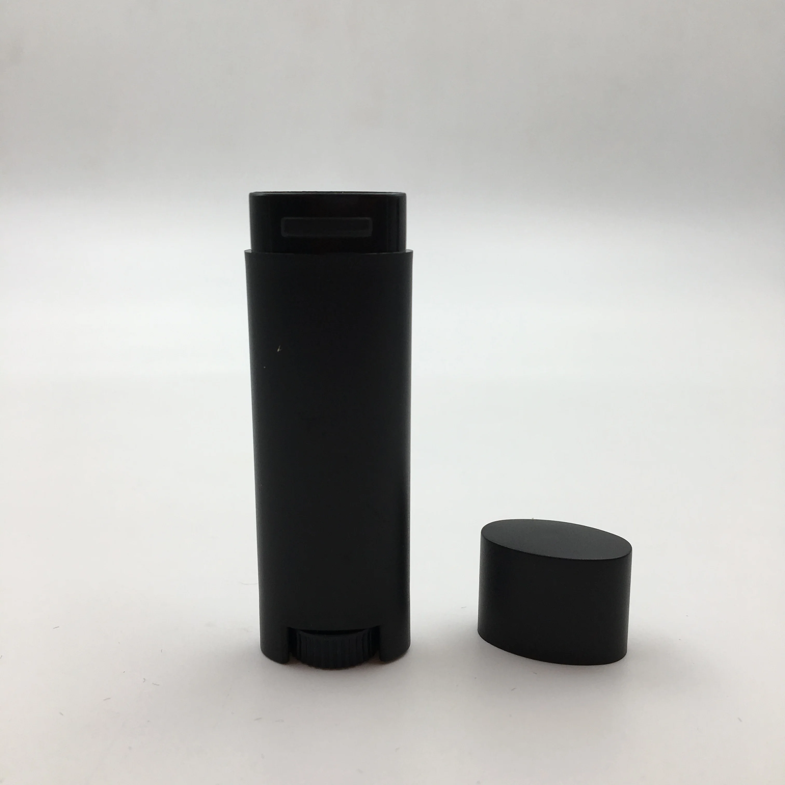 5g matte black flat lipstick tube lip balm oval tube