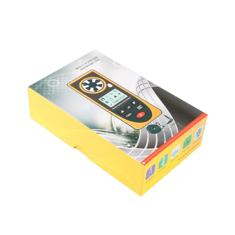 Hand-Held Anemometer Measuring Air Conditioning Outdoor Wind Speed Temperature Volume Tester Meter Sensing High Precision