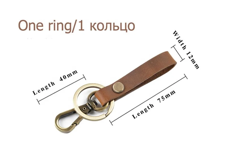 Custom Genuine Leather Mini Genuine Leather Stand Bag Keychain Pocket for Car Keys Clip Ring with printing logo