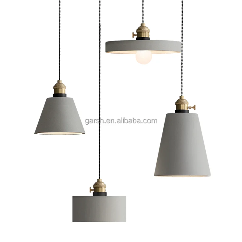 Loft Indoor Cement Lamps Modern Retro Concrete Pendant Light