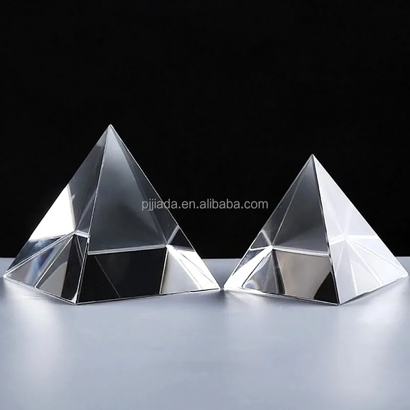 Wholesale Optical Crystal Glass Pyramid Blank Crystal Prisms Paperweight For Engraving Gifts Glass Triangular Pyramid