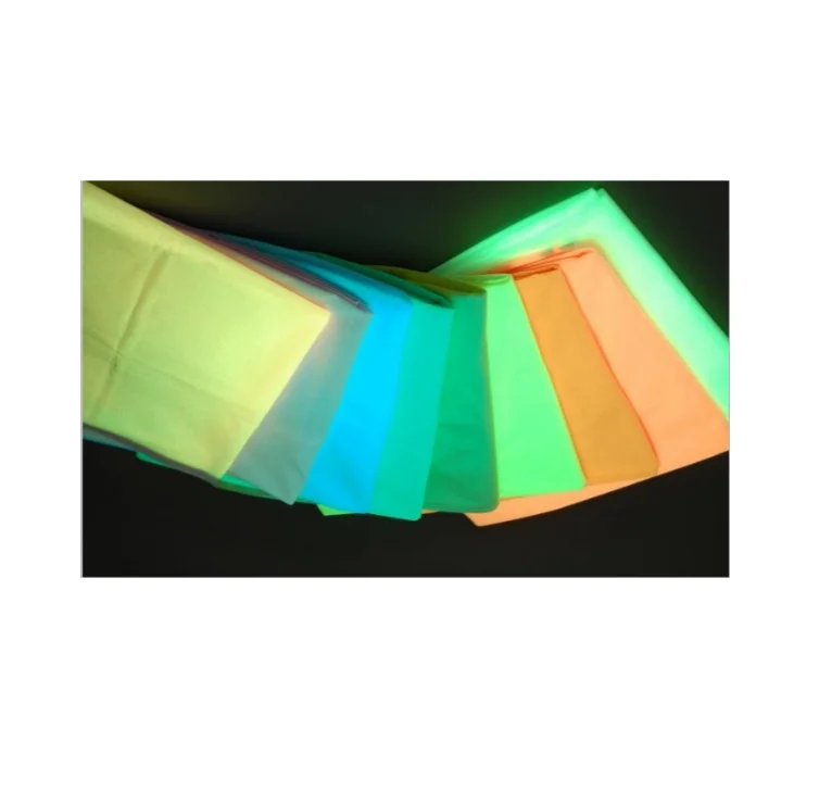 glow in the dark light polyester textile cloth fabric for night photoluminescent luminous mesh dresses clothing