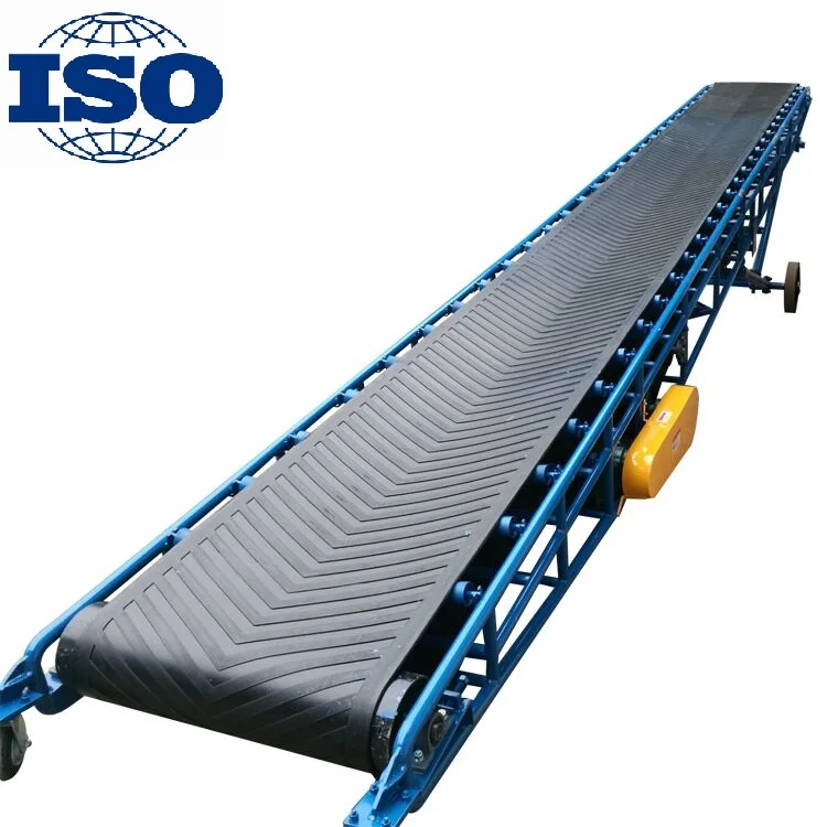 Регулируемая высота Портативный грузовик нагрузка Нескользящий Резиновый ленточный конвейер для сумок