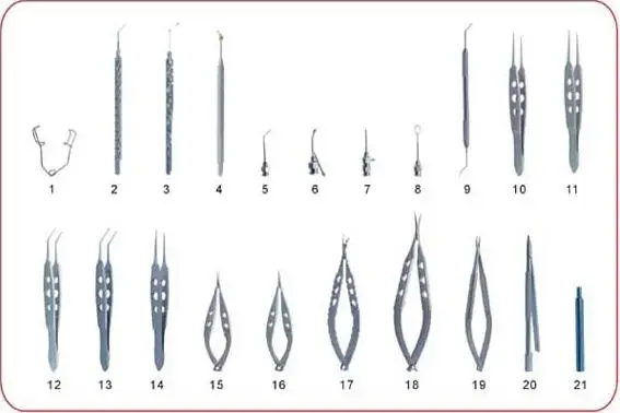 cataract ophthalmic microsurgery titanium instrument set