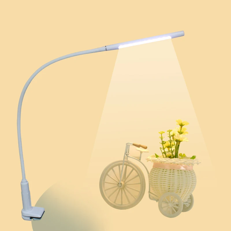Modern 4.5w Clip On Desk Bed Led Reading Light Flexible Long Arm Gooseneck Clamp Table Led Desk Lamp