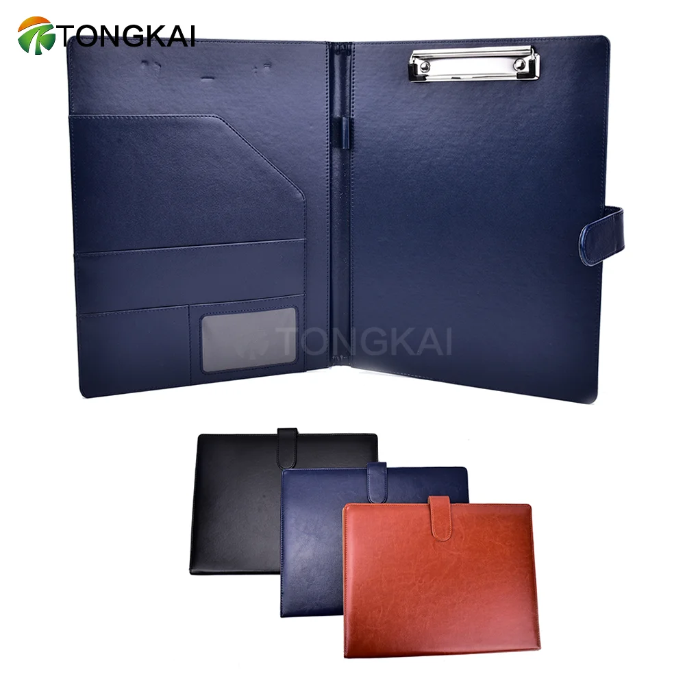 Hot Selling Wholesale Business A5  PU Leather File Folder Portable Desk Organizer Padfolios Customizable