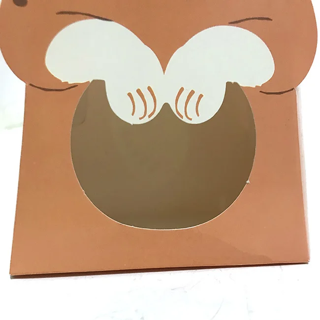 Cartoon animal gift favor chocolate small candy packaging paper display box with window christmas cookies biscuit wholesale