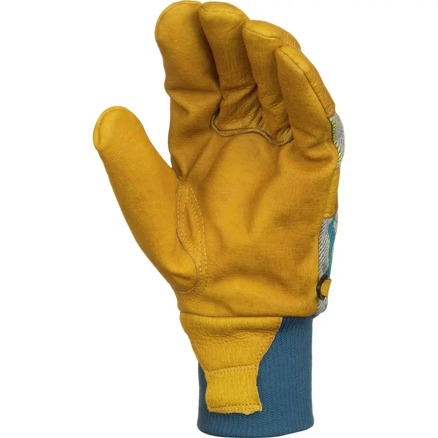 Snow skiing double layer cowhide ski gloves durable for cozy warmth