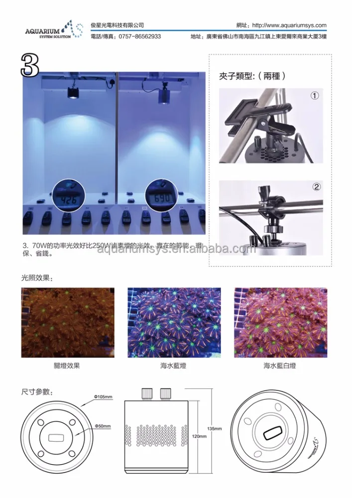 high penetration COB LED light for coral propagation, A.S. Satellite Series LED Aquarium Lighting Marine Coral LED Light