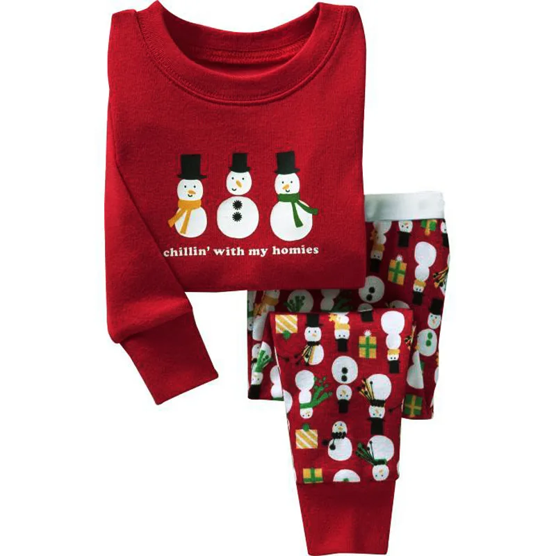 HOT SALE Baby Girls Christmas Suit Two-piece Printing Leisure Wear