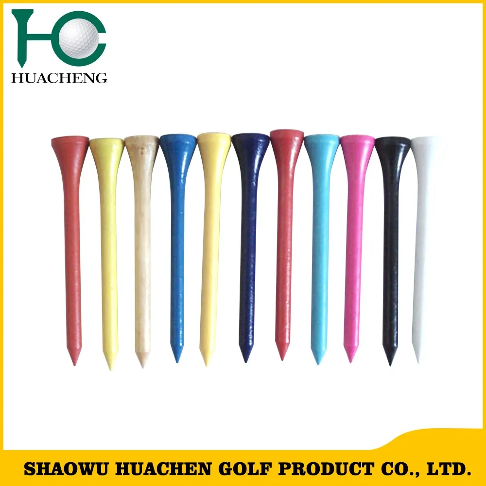 Pantone neon bright colors bamboo/wooden plain golf tees