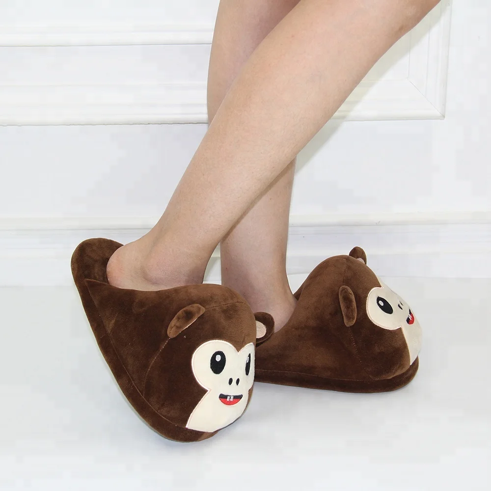 Monkey Anime Shape shoes Indoor slippers bedroom travel plush slippers