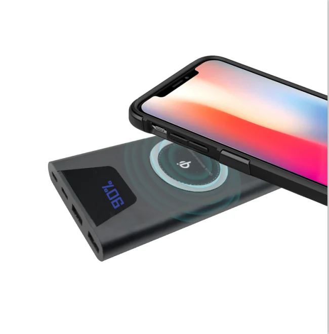 
Metal wireless portable fast charger power bank 10000mah 