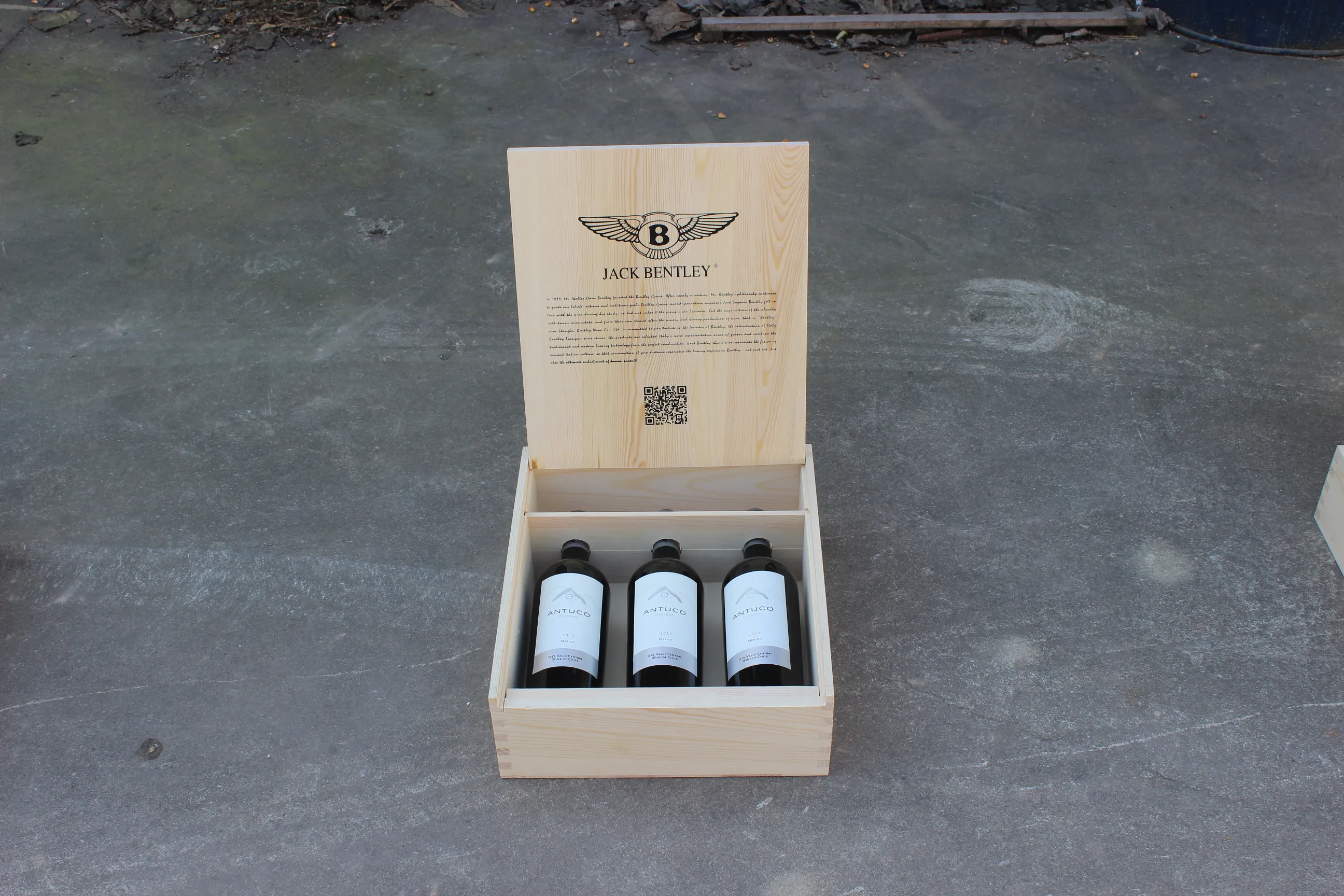 
Hot sale hinge 3 bottles wooden wine gift box 