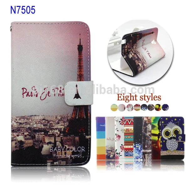для samsung галактики примечание 3 облегченный n7505 печатных бумаёник флип кожаная сумка оптовая
