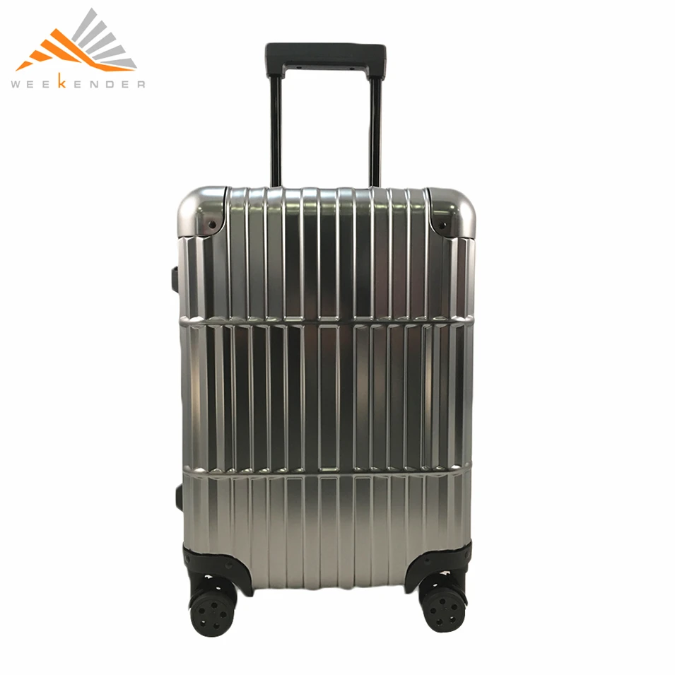 ODM OEM Telescopic Handle Custom Trolley Luggage Aluminum Suitcase With TSA Lock