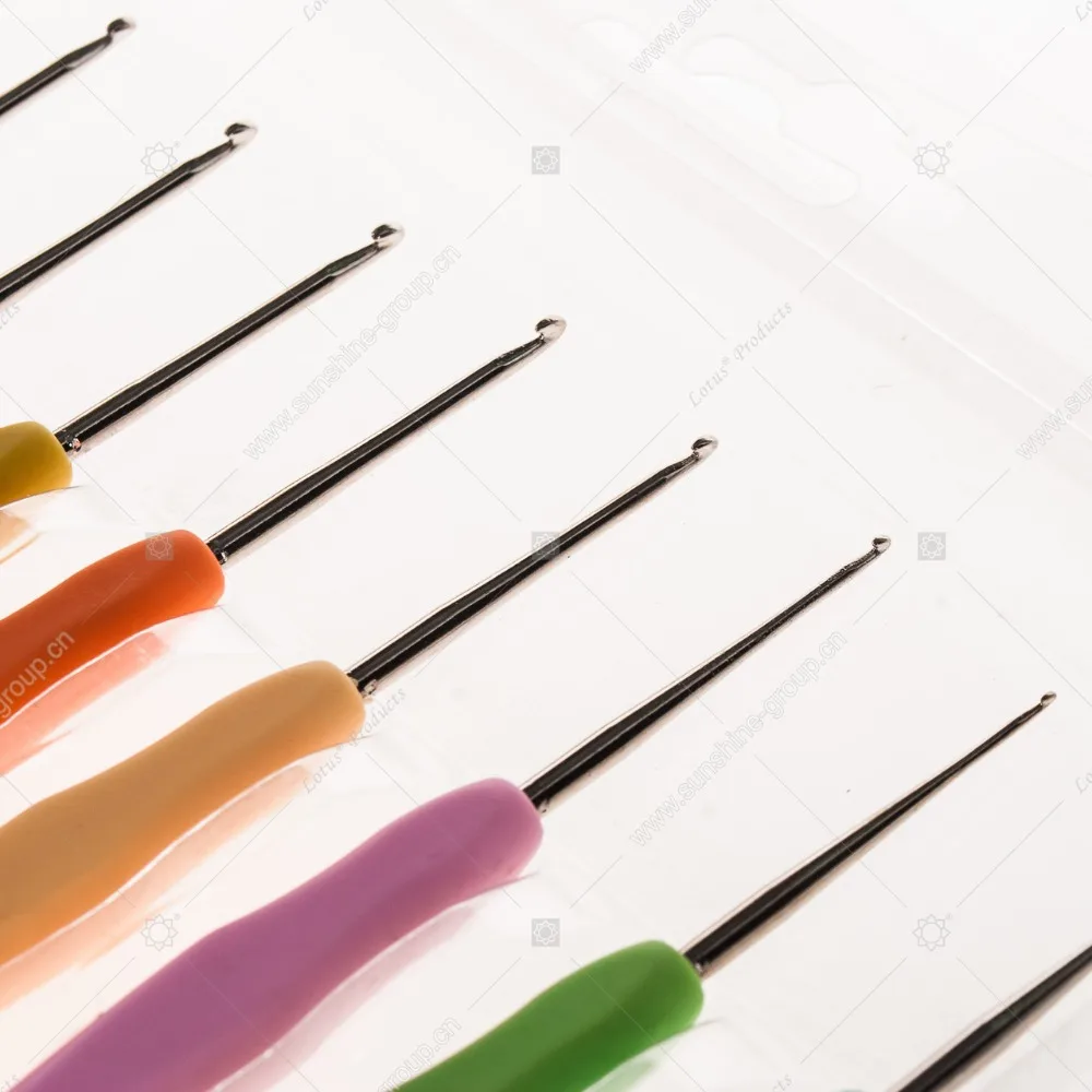 Wholesale Size Metal Hook Crochet Template Kit TPR Aluminum Knitting Needles Sets