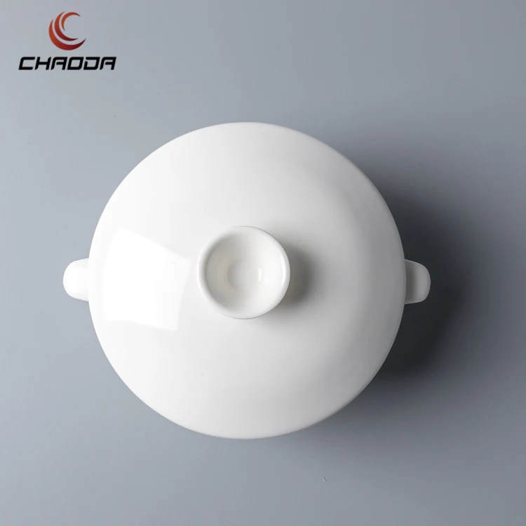 Круглая Миска 200 мл с крышкой, кастрюли для супа, для продажи, миска для пара, керамические сервировочные миски из белого фарфора, кастрюля для медленного приготовления тушения