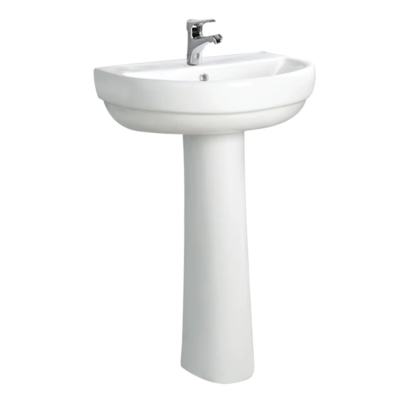 Fashion white lavatory sink basin with full pedestal