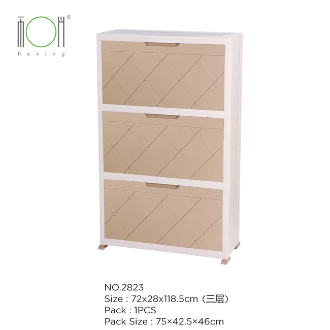 Прочный лакированный шкаф для хранения обуви из полипропилена и АБС-пластика