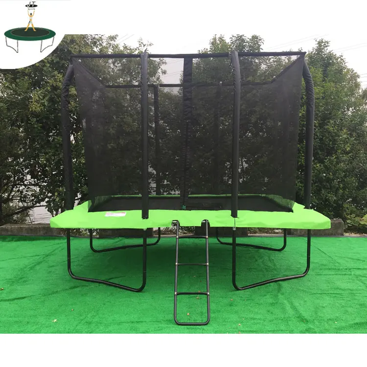 JianTuo Four Galvanized Legs TUV GS Rectangular Trampoline With Nets