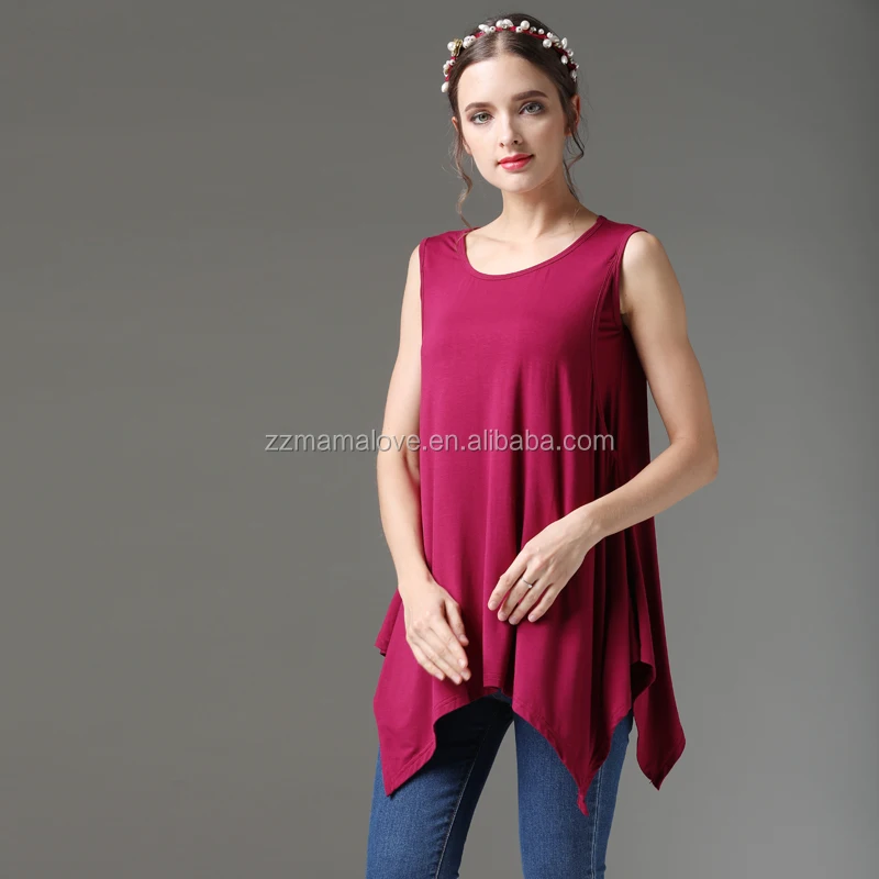 Розничная продажа Мягкая трикотажная ткань с эмоциями для мам Одежда для беременных Топ для кормления грудью майки