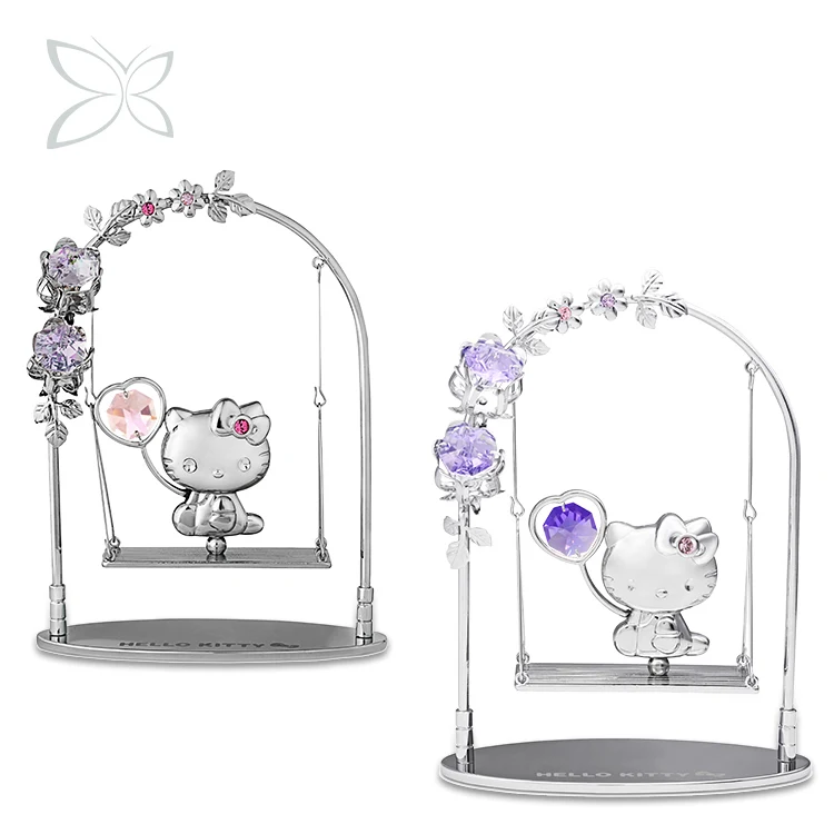 Crystocraft Hello Kitty на качели фигурка персонажа лицензии Sanrio с кристаллами бриллиантовой огранки подарок день рождения и День