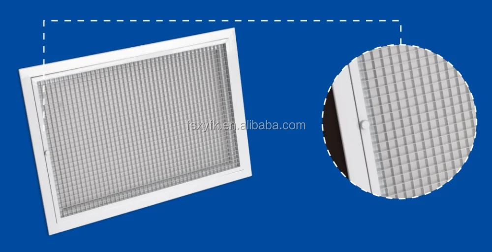 
EG hvac aluminum egg crate return air grille with door hinged and filter special sizes available 