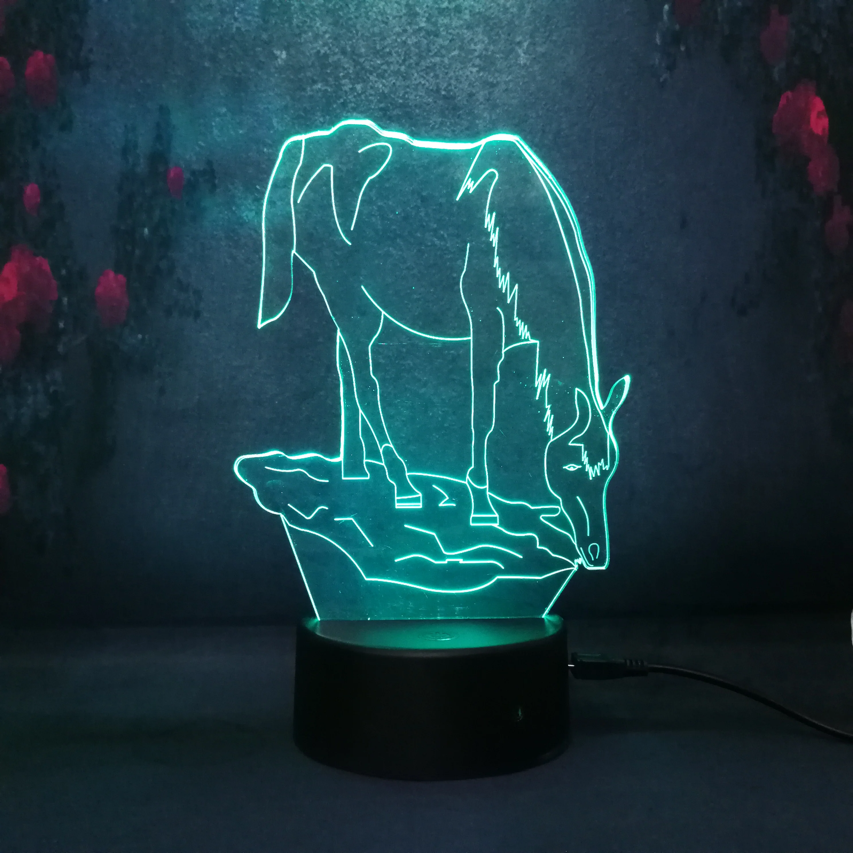 Friendly Animal Orangutan Gorilla Chimpanzee 3D USB LED Lamp dimming 7 Colors Changing Mood Illusion Table Night Light Decor