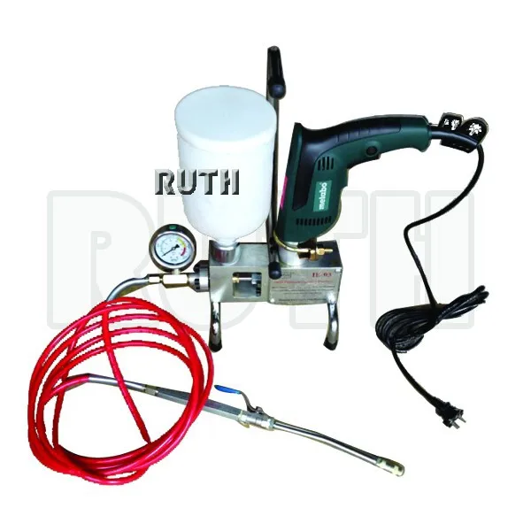 Polyurethane injection pump for concrete cracks