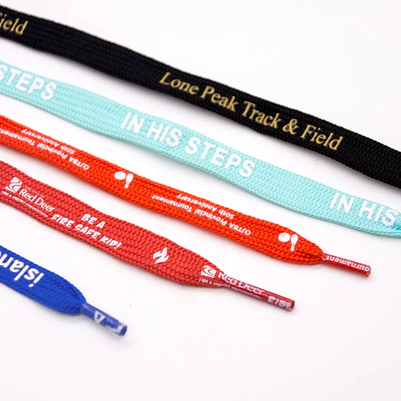 Different tips Colorful Custom Wholesale Flat Shoe Laces for Sneakers with logo