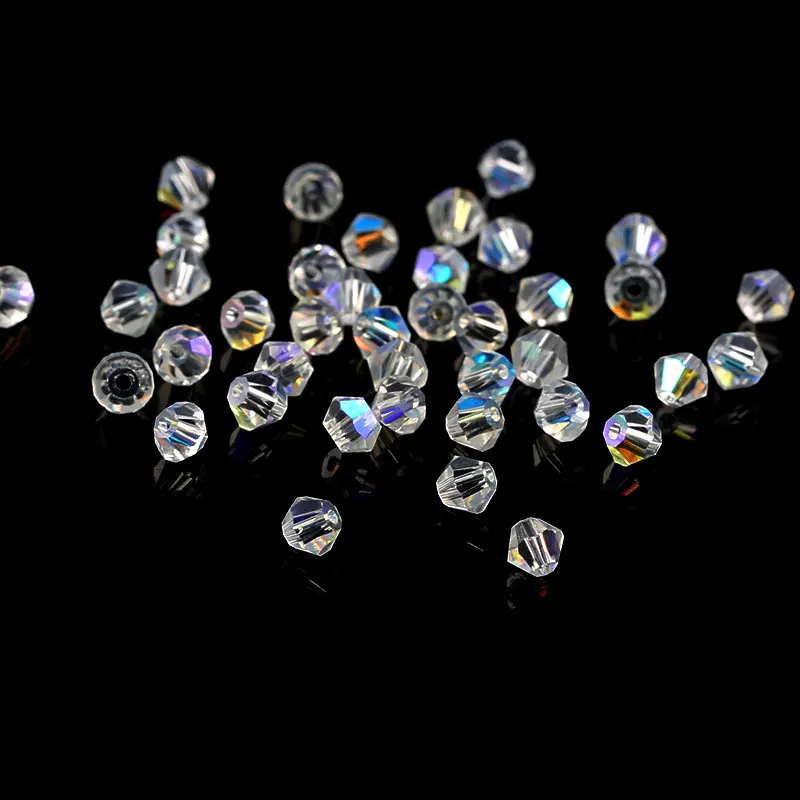 Высококачественные стеклянные бусины прозрачные AB/Crystal Bicone для одежды аксессуары ожерелья