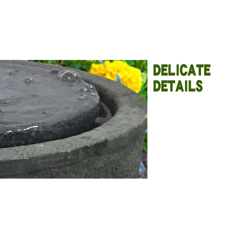 Simple bowl garden stone looks lighting water fountain for outdoor use