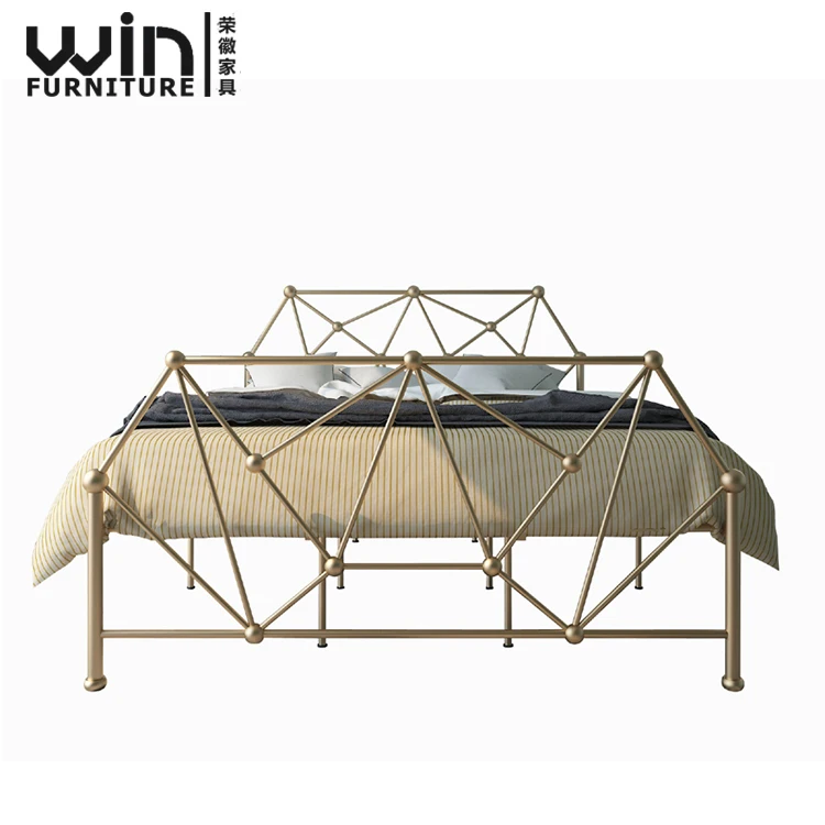 
Competitive price Foshan manufacturer bed room furniture bedroom sets metal bed design 