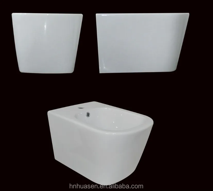 Aqua Bathroom Plumbing Wall Hung Suite, Square toilet bowl and bidet