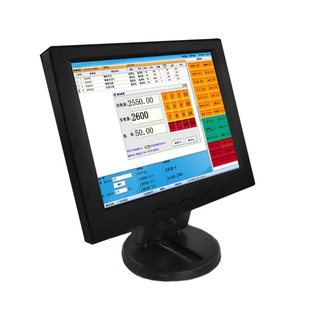 Newest fashion 10 inch or 12 inch touchscreen monitor support USB,VGA ,DVI,DC for kitchen,bedroom,hotels