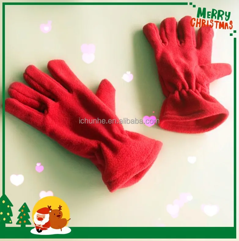 winter hot sale wholesale red black fleece gloves polar fleece glove factory