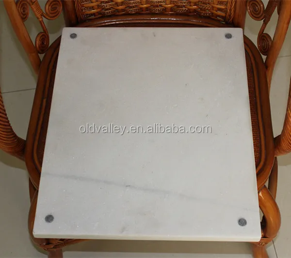 
White marble pastry and cutting board with four felt pad 