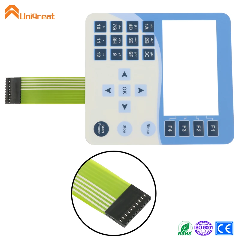 
Custom small volume embossed keys metallic dome membrane circuit switch waterproof keyboards 4x3 matrix keypad 