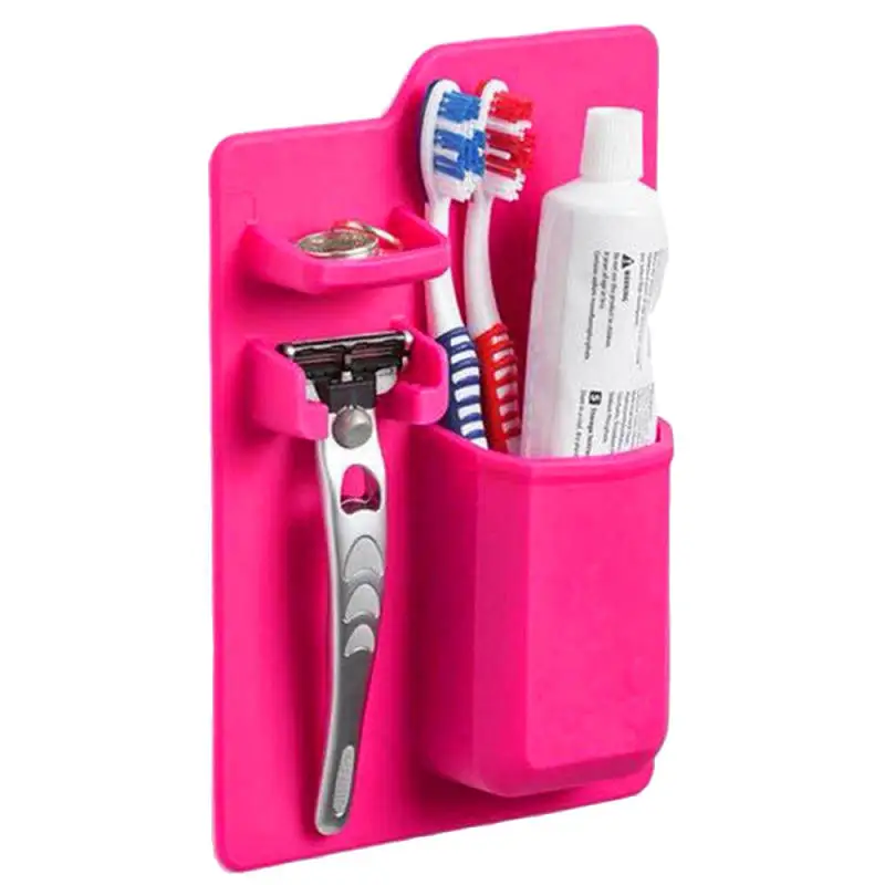 Органайзер для хранения в ванной комнате, силиконовый держатель для зубных щеток