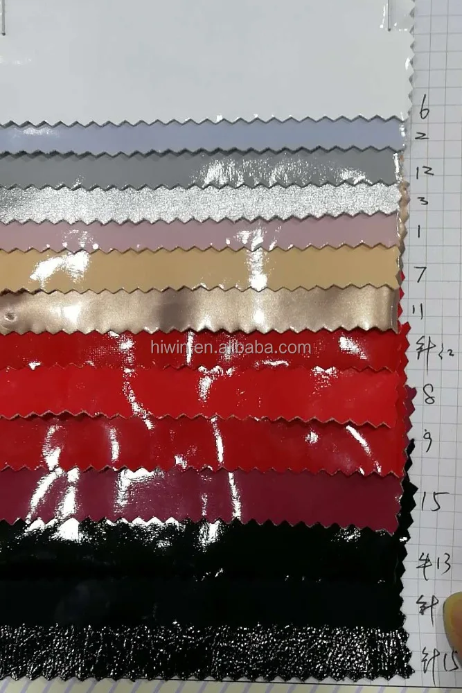 Лакированная эластичная ткань с полиуретановым покрытием/Блестящая эластичная ткань из полиуретана