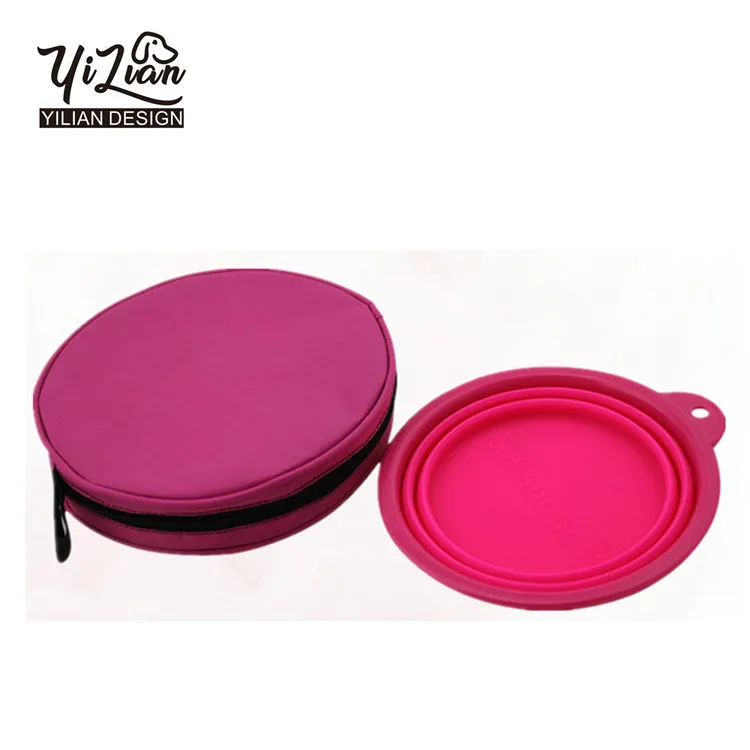 Горячие новые продукты для 2019 выбитый логотип силиконовый складной собака чаша с мешком