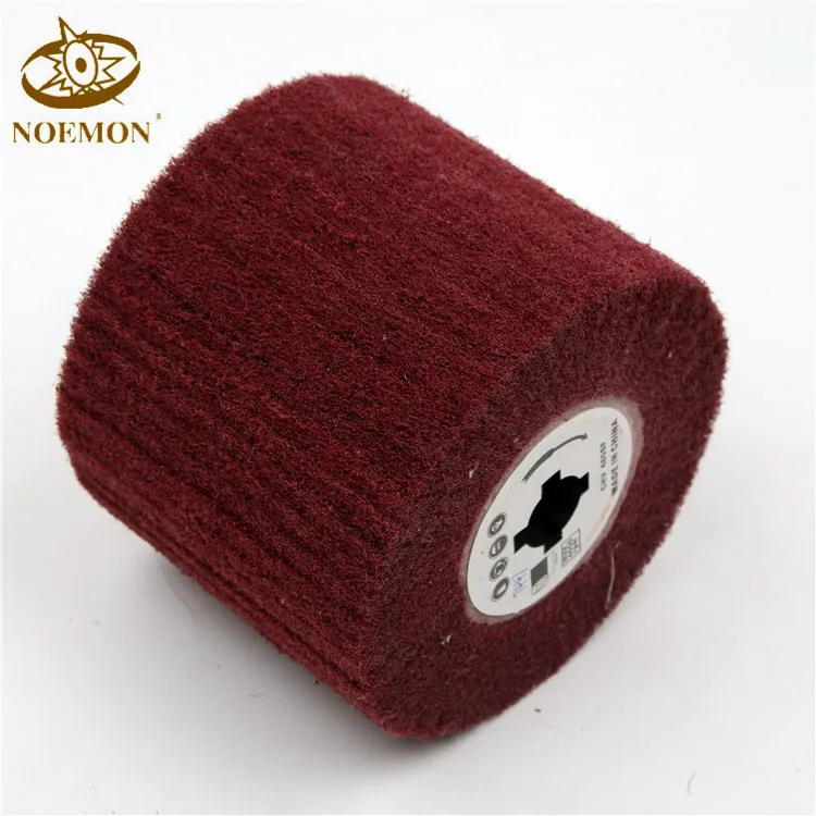 Non woven wire drawing polishing wheel used with abrasives tools for satin finish