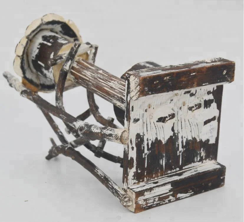 Handmade natural wooden bird cage outdoor